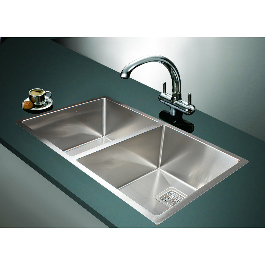 835x505mm Handmade 1.5mm Stainless Steel Undermount / Topmount Kitchen Sink with Square Waste
