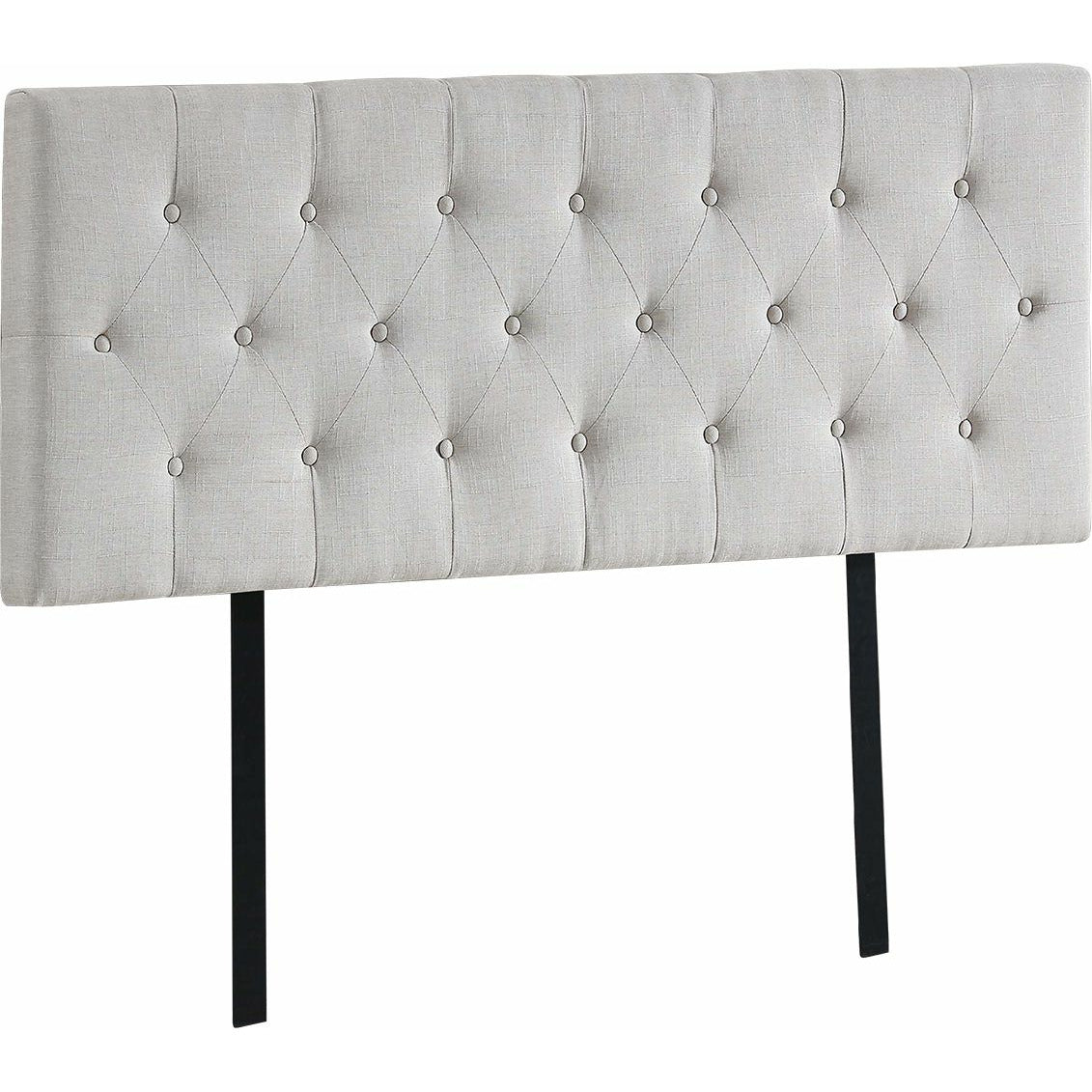 Linen Fabric Double Bed Deluxe Headboard Bedhead - Beige