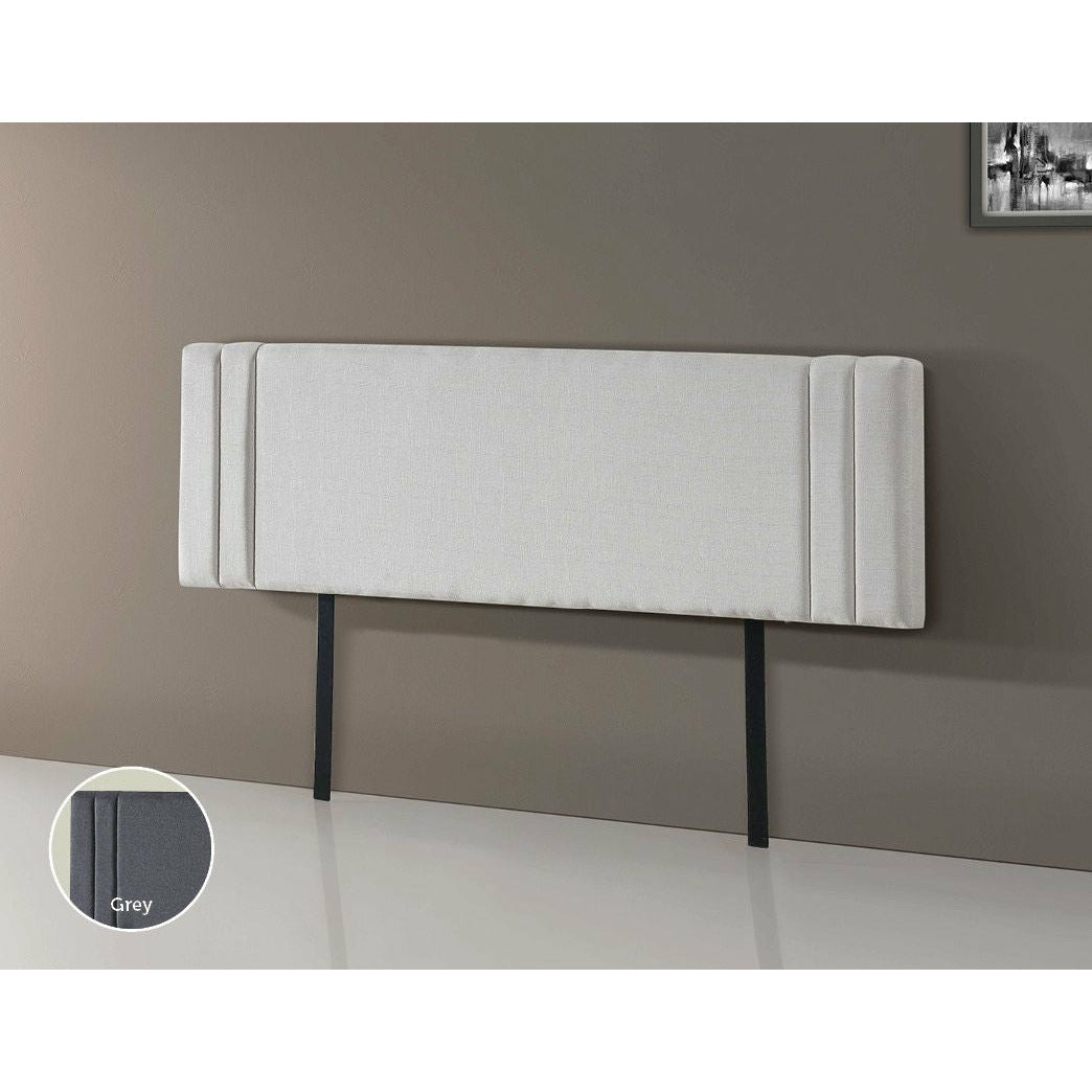 Linen Fabric King Bed Deluxe Headboard Bedhead - Beige