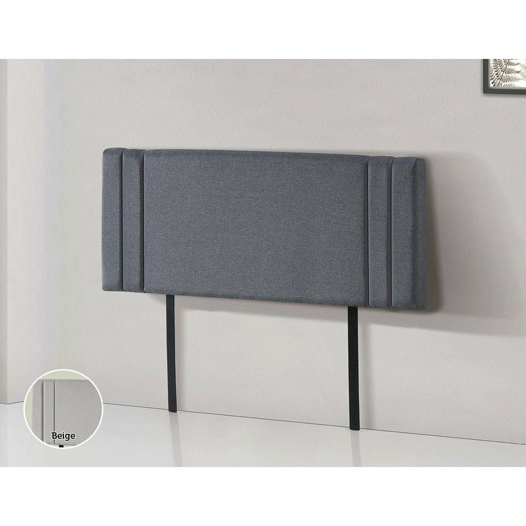 Linen Fabric Double Bed Deluxe Headboard Bedhead - Grey