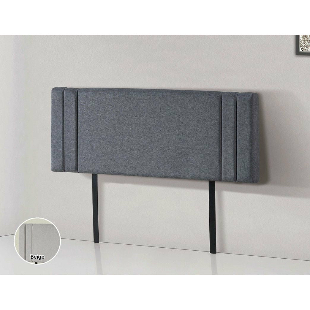 Linen Fabric Queen Bed Deluxe Headboard Bedhead - Grey