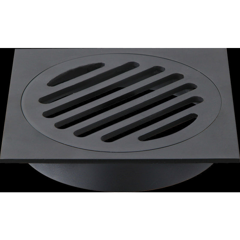 Square Black Floor Grate Drain 110 mm Full Brass Construction