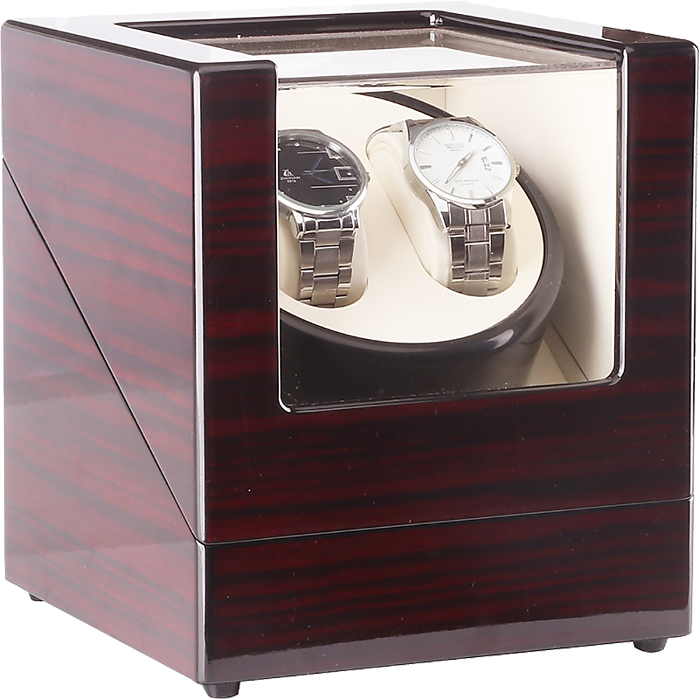 Automatic Dual Watch Winder Wood Display Box Case Motor Rotation Storage