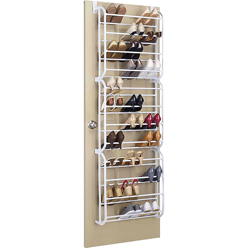 36 Pair Shoe Holder Organiser Over The Door Hanging Shelf Rack Storage Hook