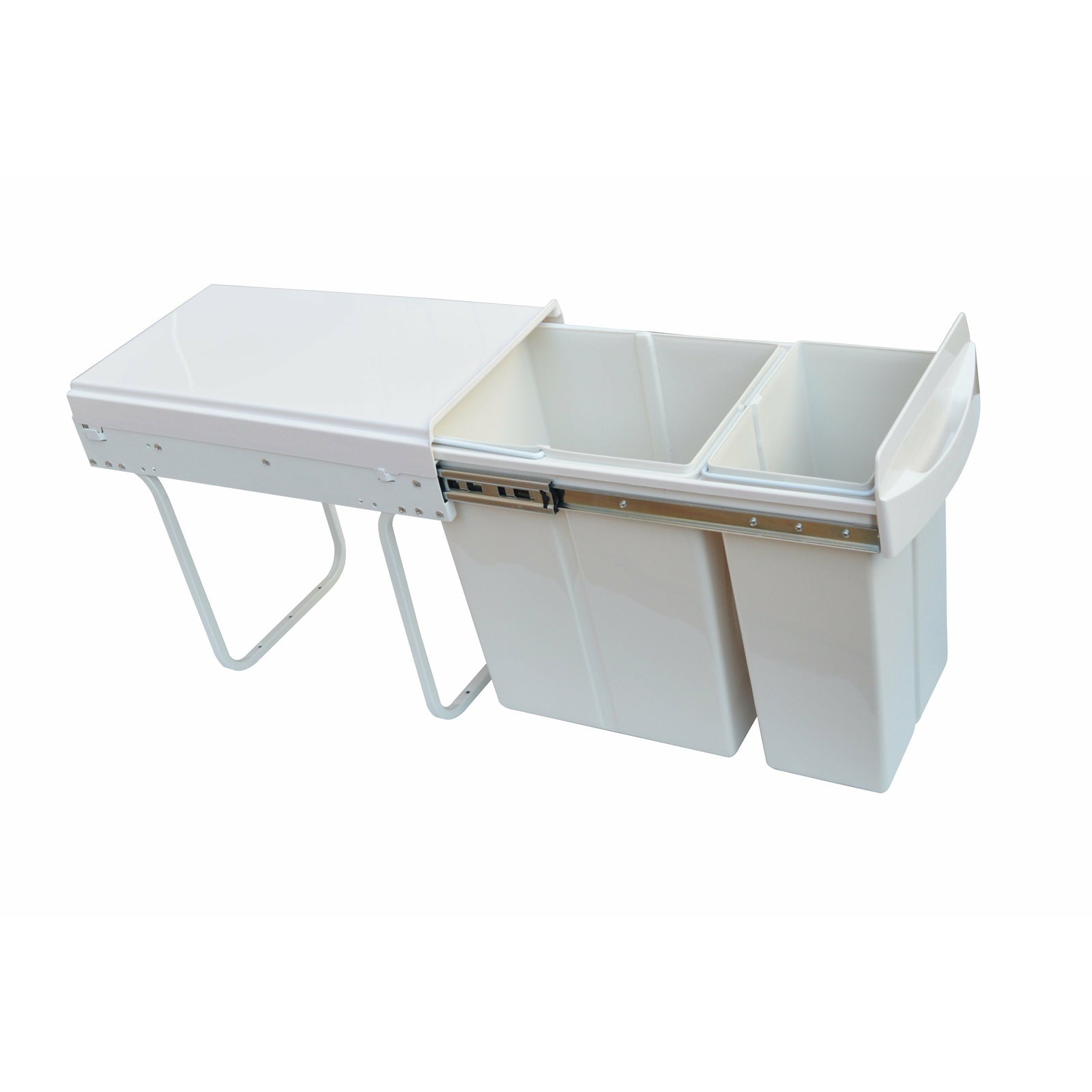 Pull Out Bin Kitchen Double Dual Slide Garbage Rubbish Waste 10L+20L