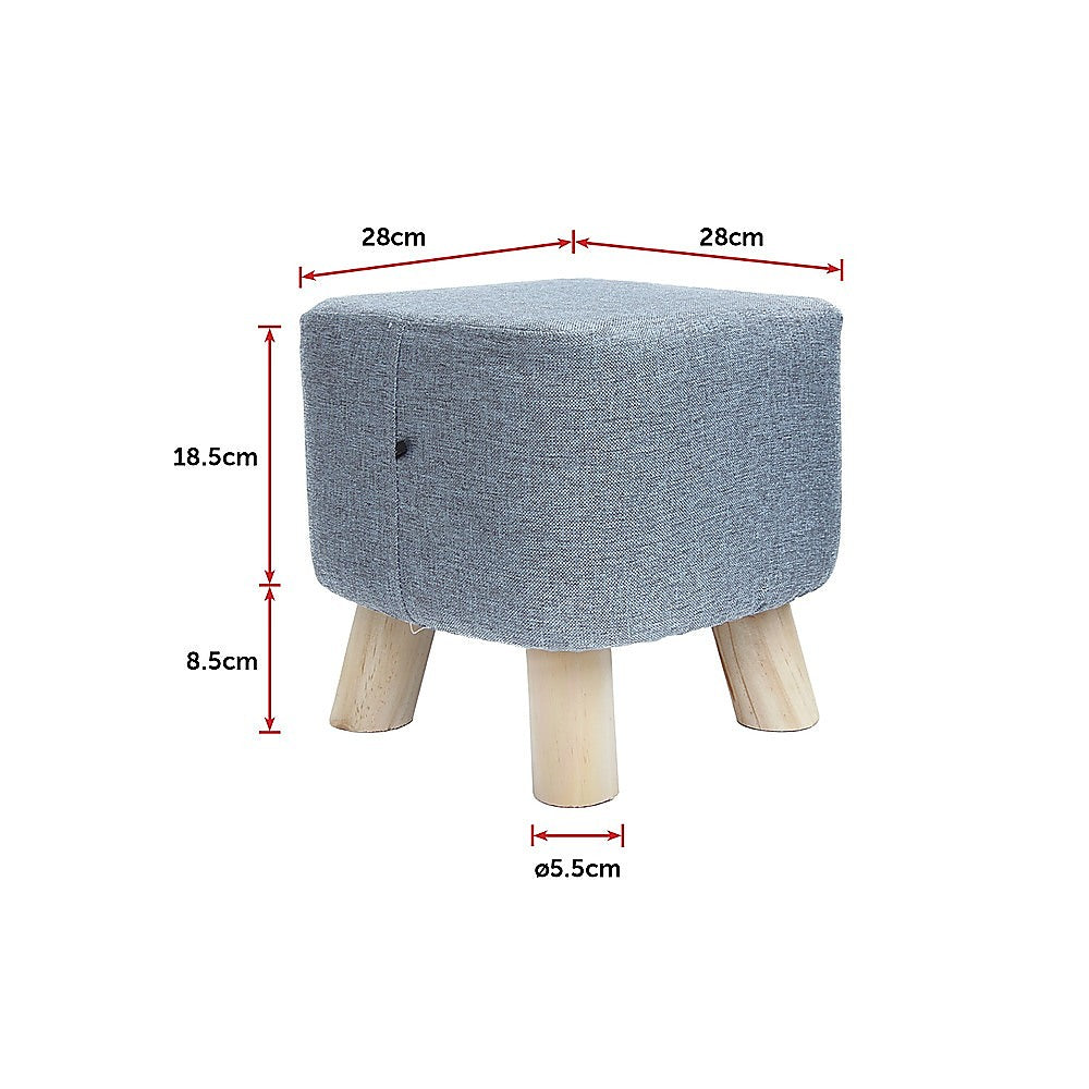 Fabric Ottoman Foot Stool Rest Pouffe Footstool Wood Storage Padded Seat