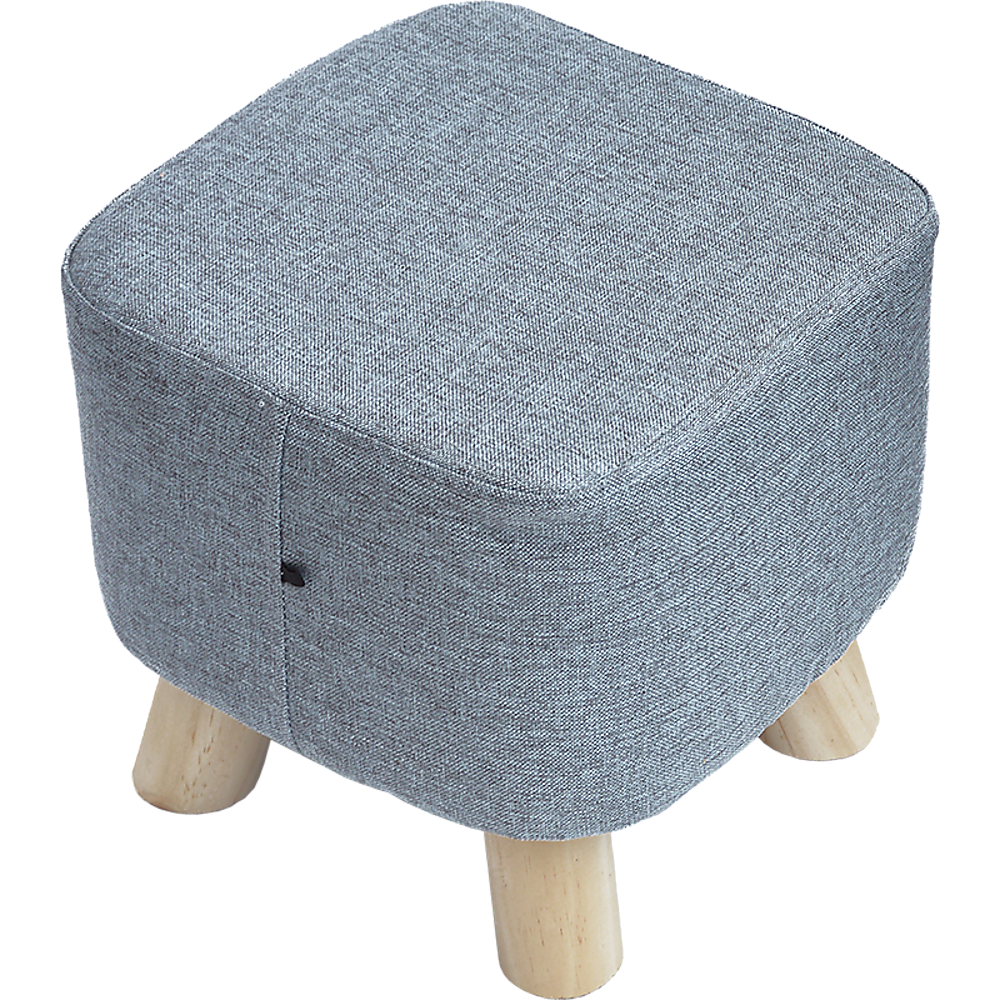Fabric Ottoman Foot Stool Rest Pouffe Footstool Wood Storage Padded Seat