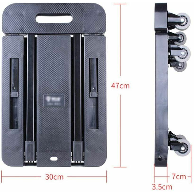 Foldable Hand Flatbed Trolley Cart 6 x 360 Degree Rotating Wheels with Maximum Load 200Kg