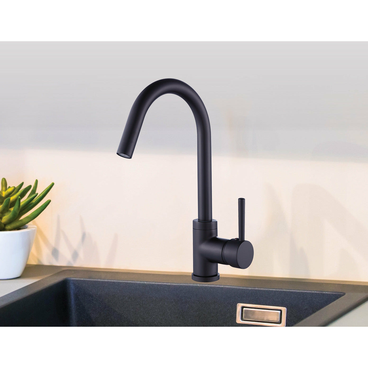 Kitchen Mixer Tap Faucet Basin Laundry Sink - BLACK