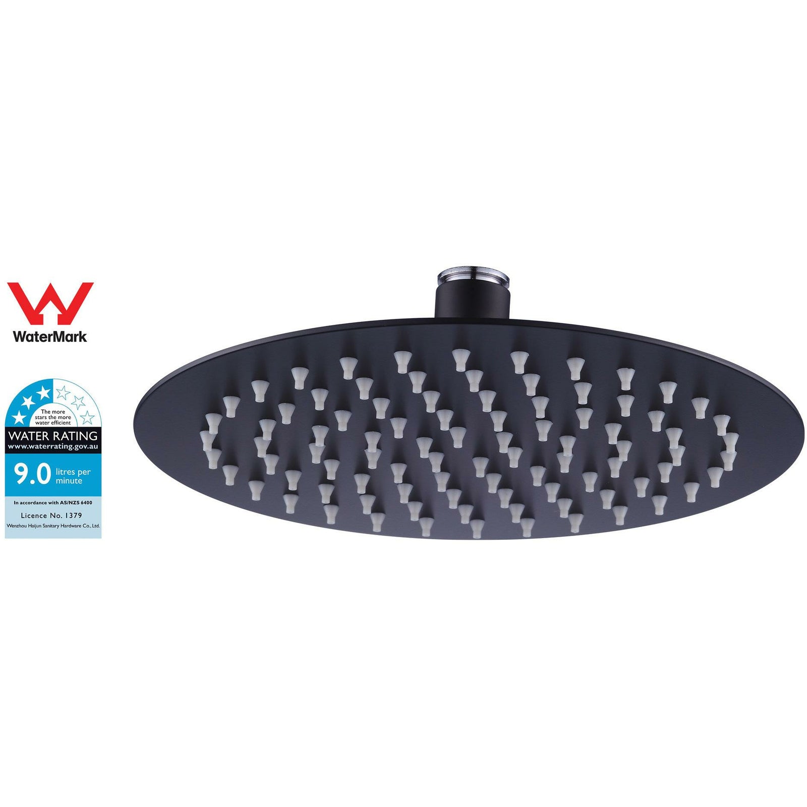 200mm Shower Head Round 304SS Electroplated Matte Black Finish