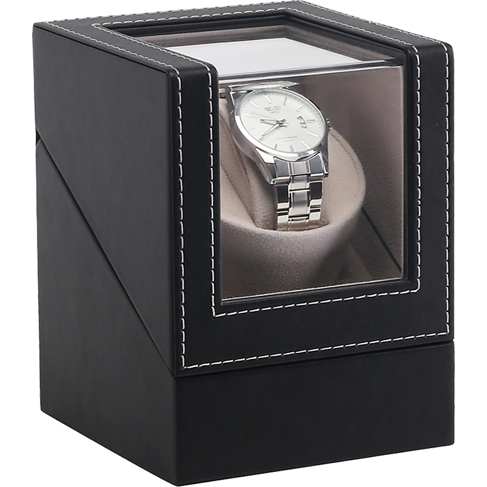 Automatic Watch Winder Display Box Case Motor Rotation Storage PU Leather