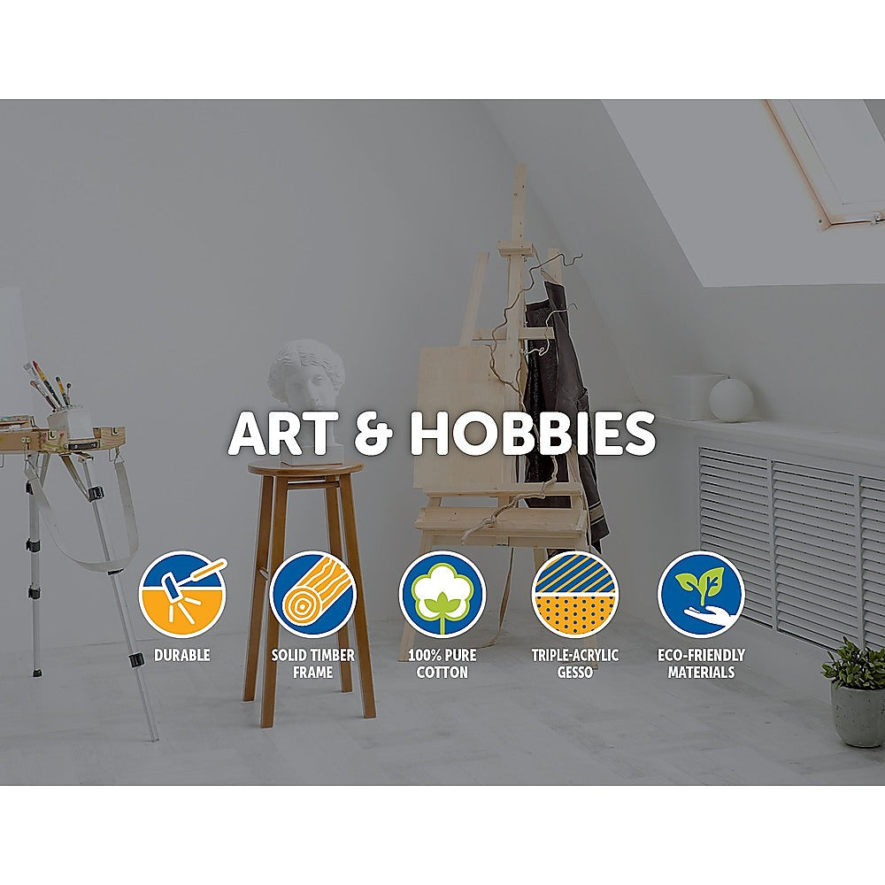 5 pack of 50x60cm Artist Blank Stretched Canvas Canvases Art Large White Range Oil Acrylic Wood