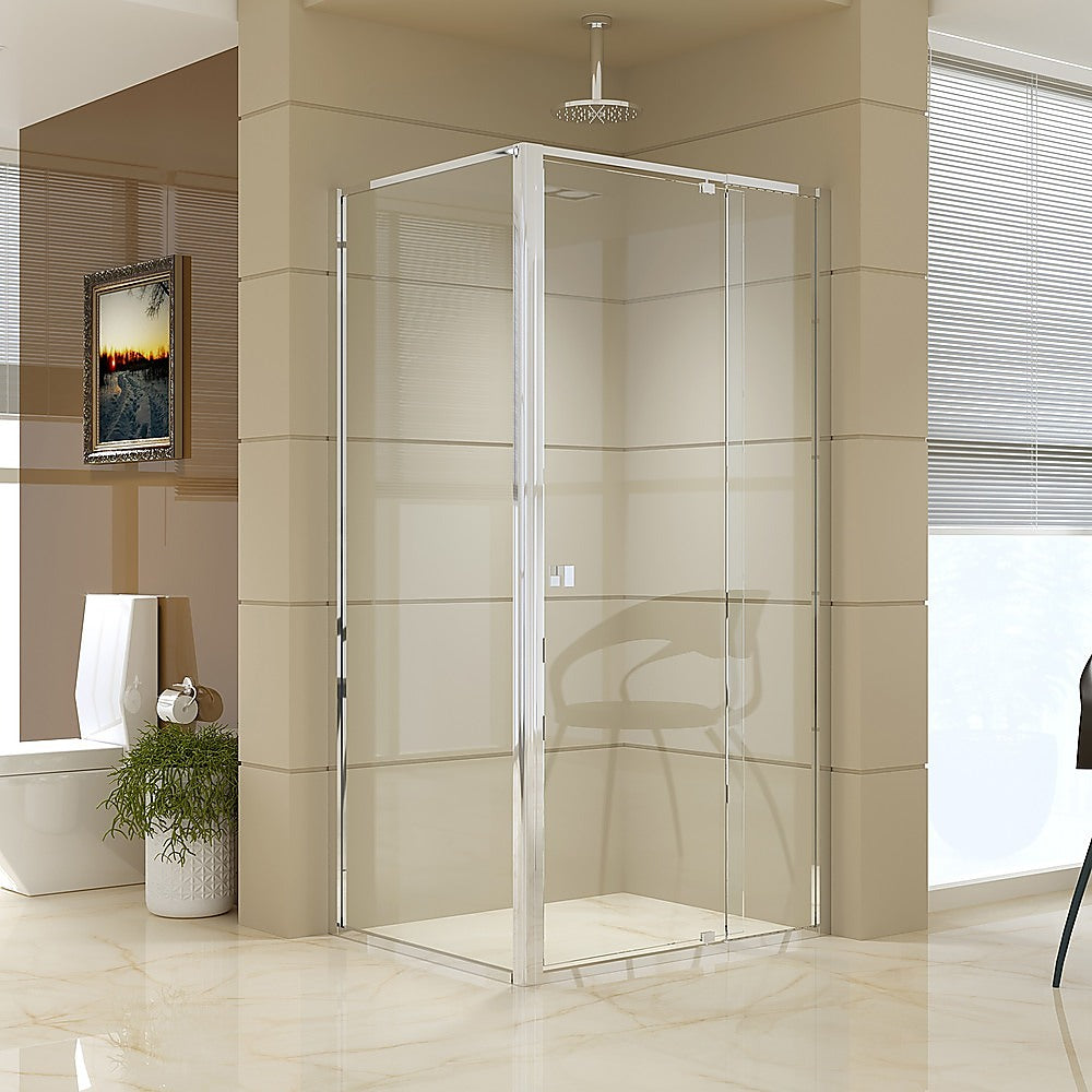 Semi Frameless Shower Screen (98~106)x 195cm & (77~80)x 195cm Side AS/NZS Glass
