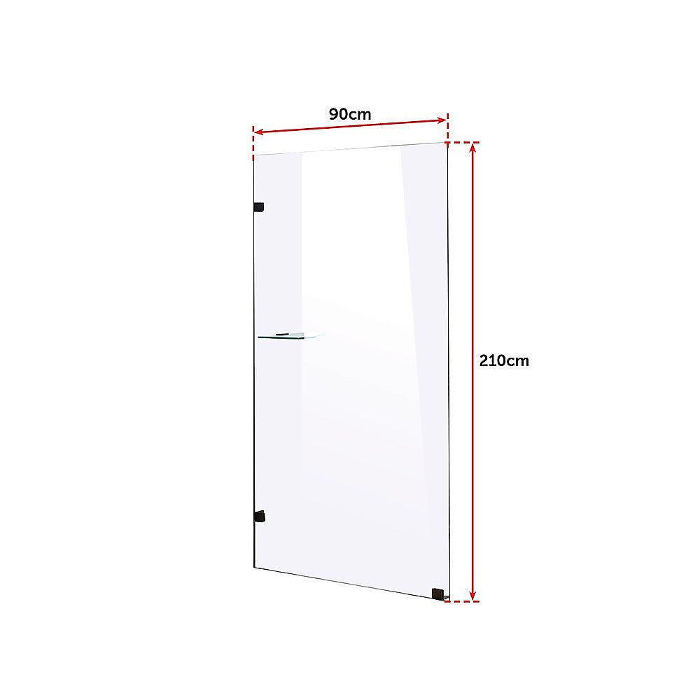 900 x 2100mm Frameless 10mm Safety Glass Shower Screen
