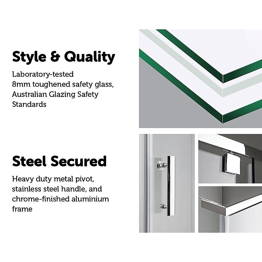 Shower Screen 1000x800x1900mm Framed Safety Glass Pivot Door By Della Francesca