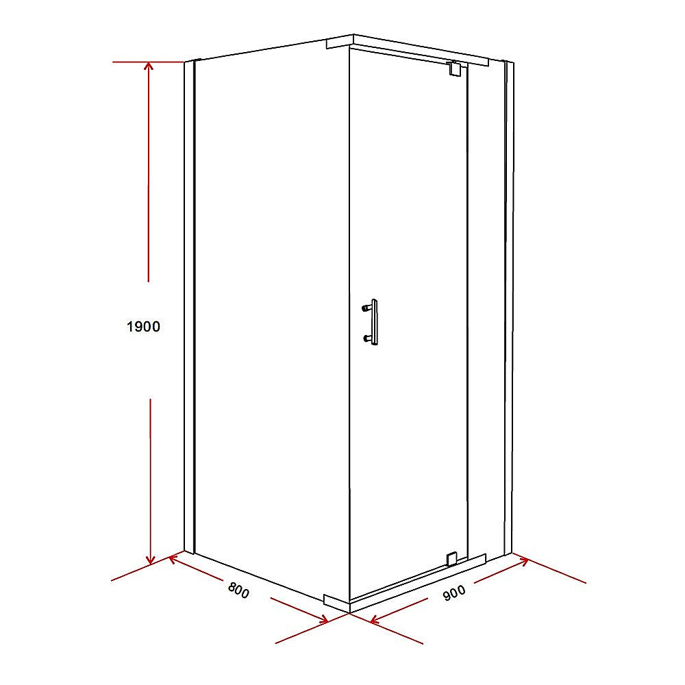 Shower Screen 900x800x1900mm Framed Safety Glass Pivot Door By Della Francesca