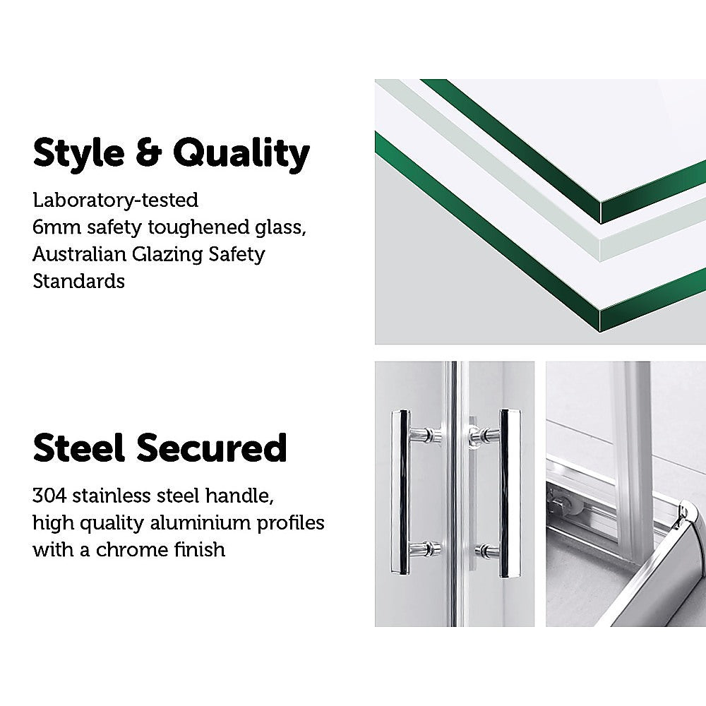 900 x 900mm Sliding Door Nano Safety Glass Shower Screen By Della Francesca