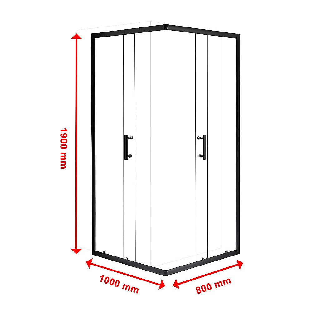 1000 x 800mm Sliding Door Nano Safety Glass Shower Screen By Della Francesca