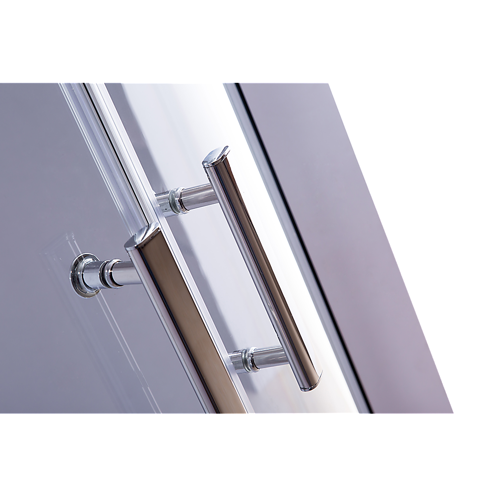 90 x 90cm Rounded Sliding 6mm Curved Shower Screen with Base in Chrome