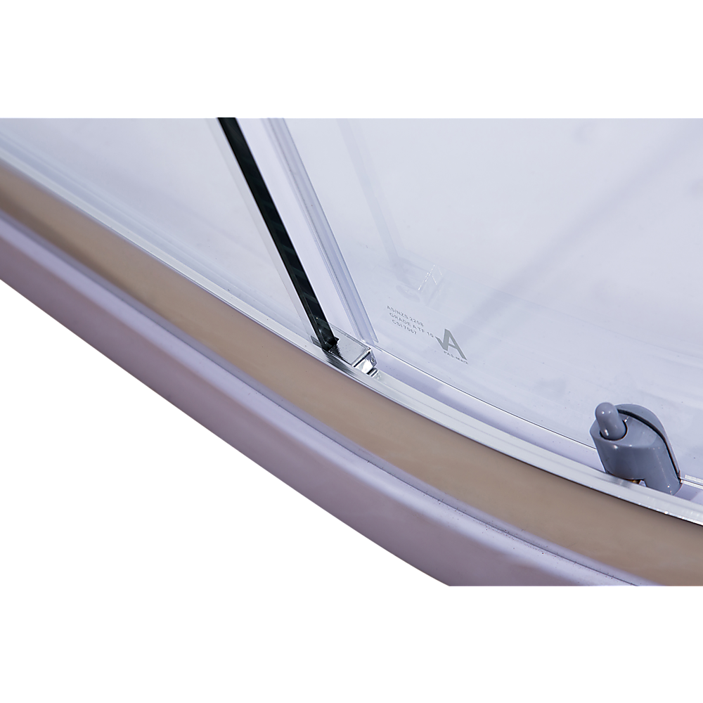 90 x 90cm Rounded Sliding 6mm Curved Shower Screen with Base in Chrome