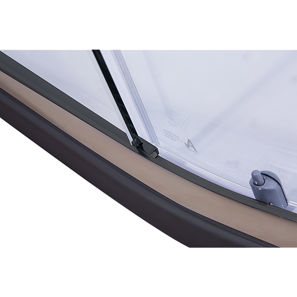 100 x 100cm Rounded Sliding 6mm Curved Shower Screen with Base in Black