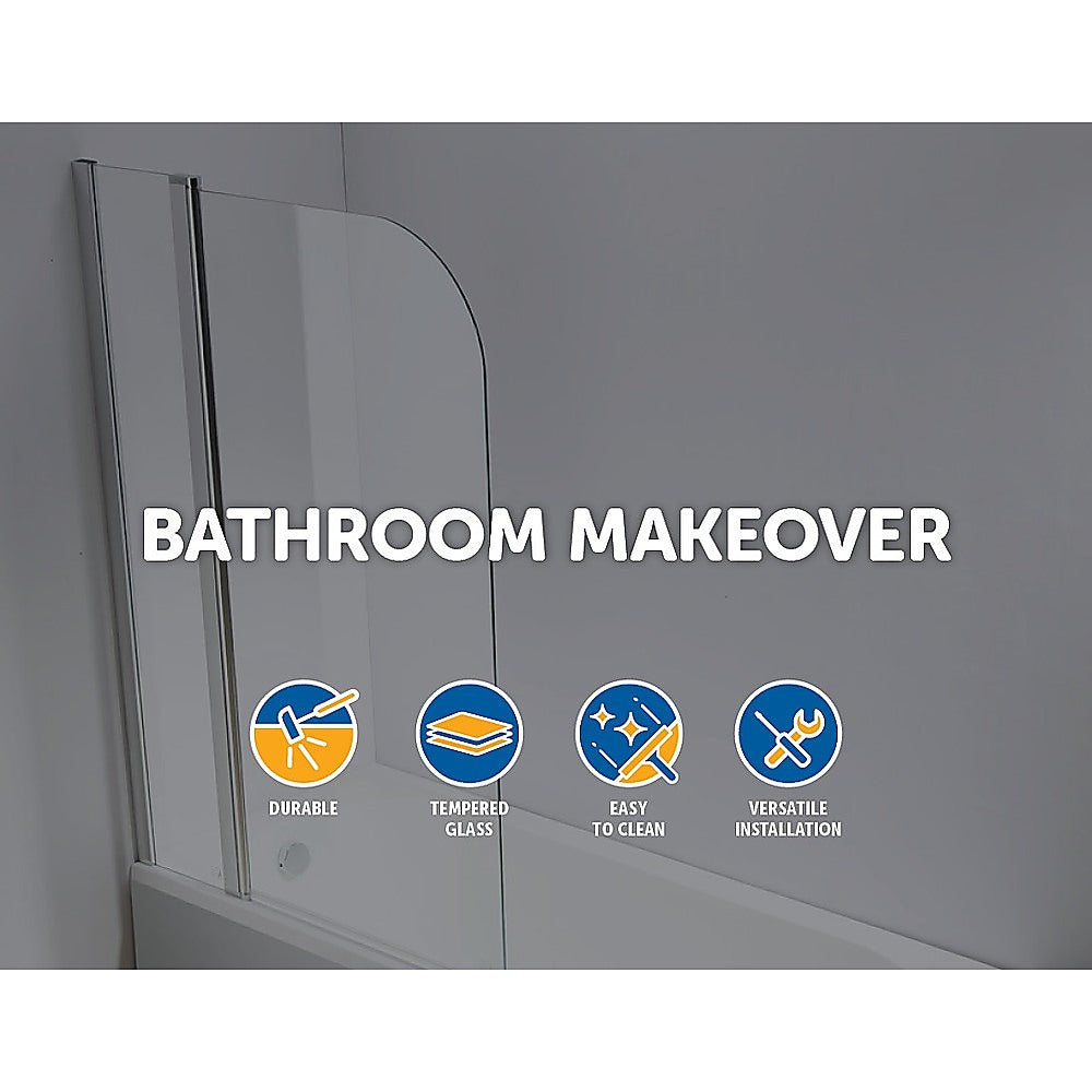 180° Pivot Door 6mm Safety Glass Bath Shower Screen 1200x1400mm By Della Francesca