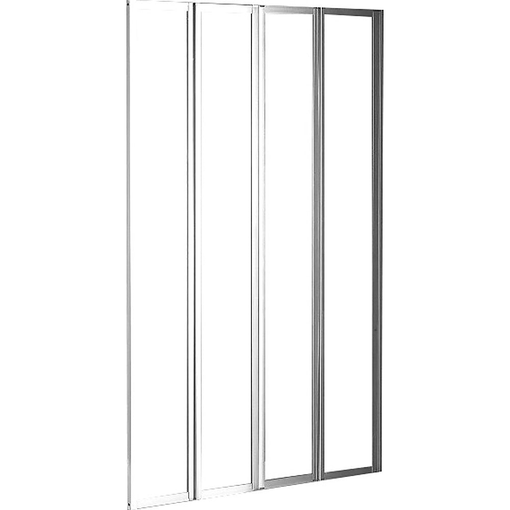 4 Fold Chrome Folding Bath Shower Screen Door Panel 1000 x 1400mm