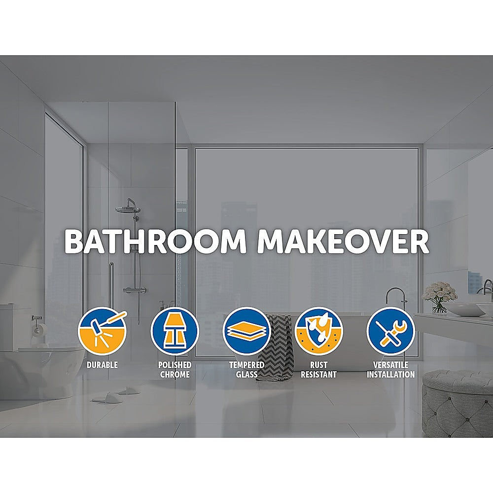 4 Fold Black Folding Bath Shower Screen Door Panel 1000 x 1400mm