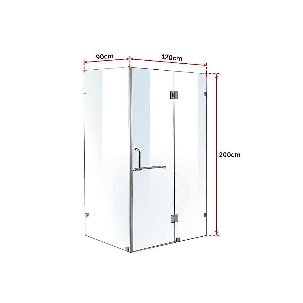 1200 x 900mm Frameless 10mm Glass Shower Screen By Della Francesca