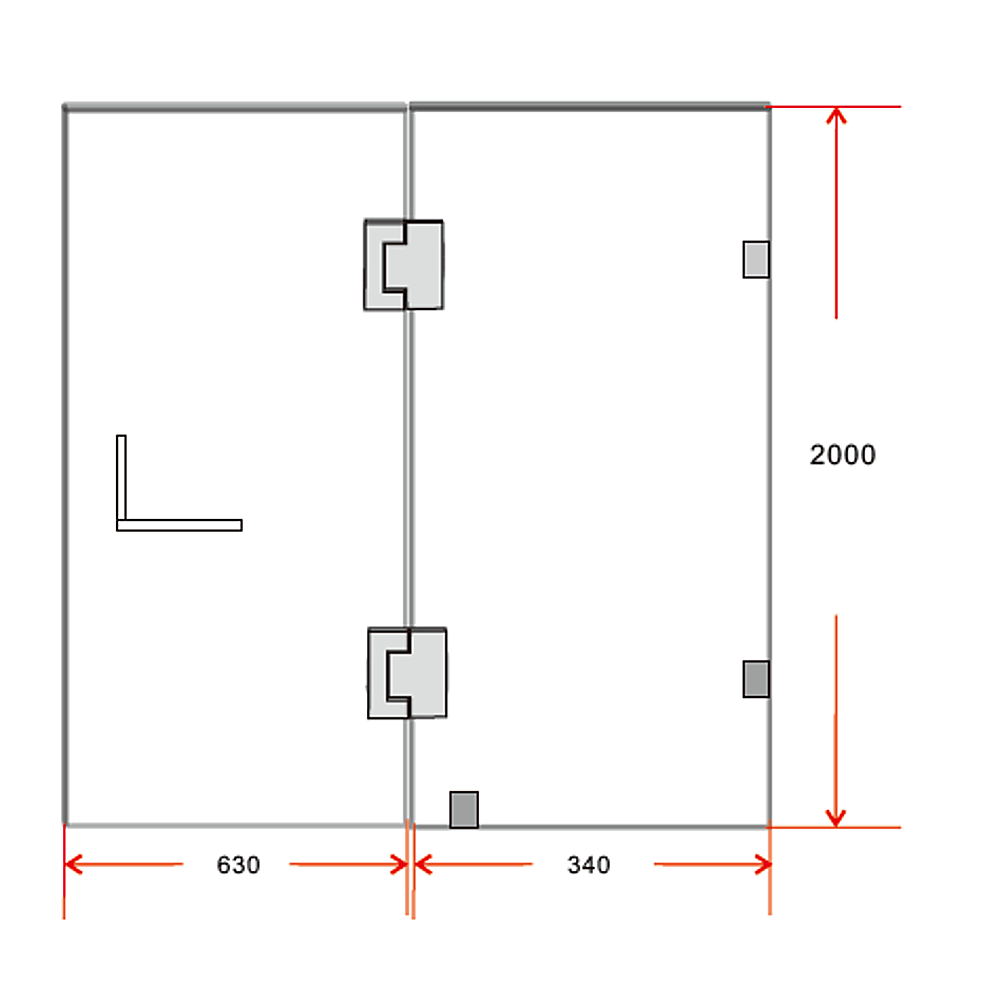 100 x 200cm Wall to Wall Frameless Shower Screen 10mm Glass By Della Francesca
