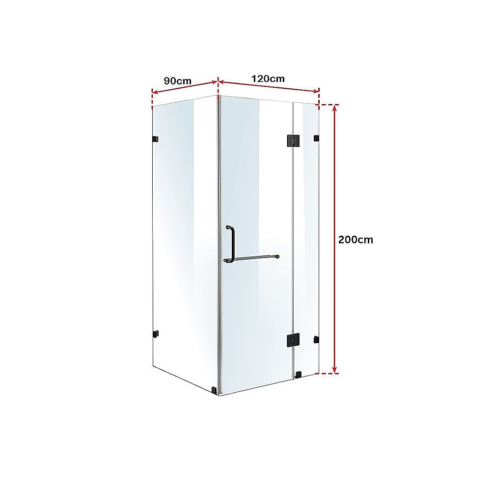 1200 x 900mm Frameless 10mm Glass Shower Screen By Della Francesca