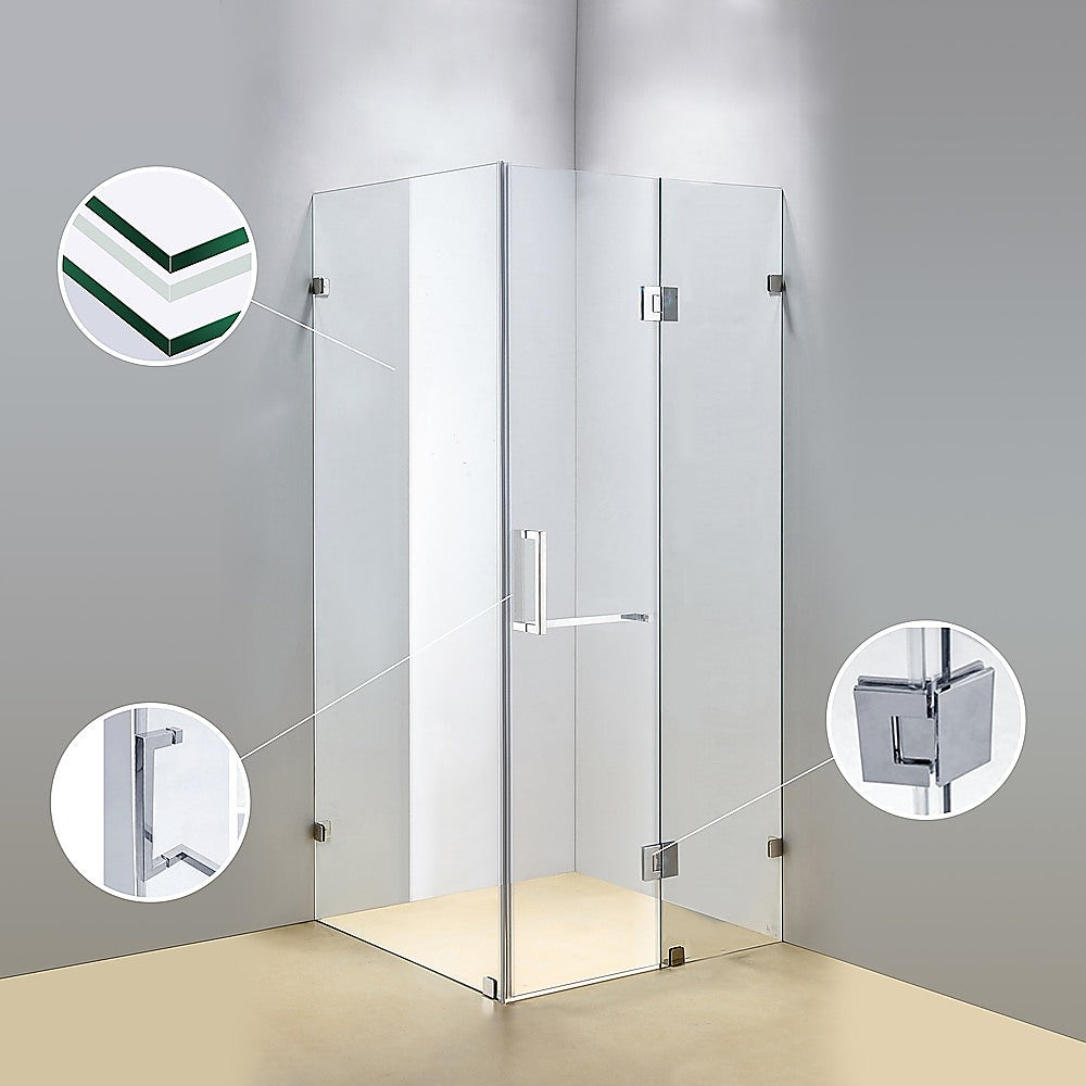 1200 x 1000mm Frameless 10mm Glass Shower Screen By Della Francesca