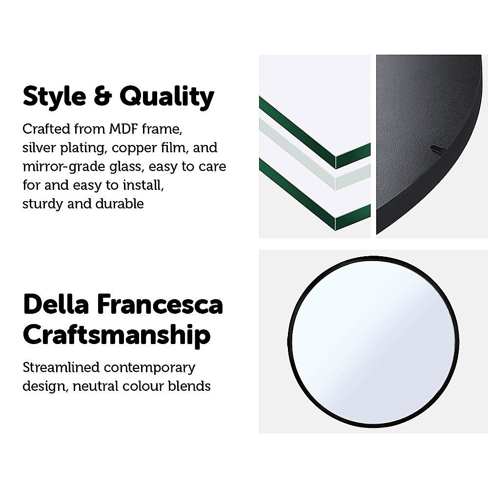 70cm Round Wall Mirror Bathroom Makeup Mirror by Della Francesca