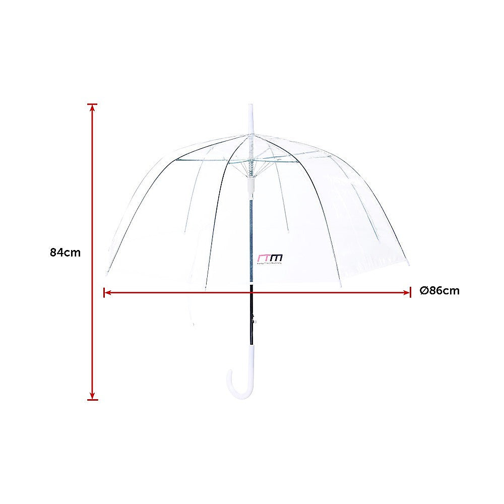 5x Clear Transparent Rain Walking Umbrella Parasol PVC Dome Wedding Party Favour