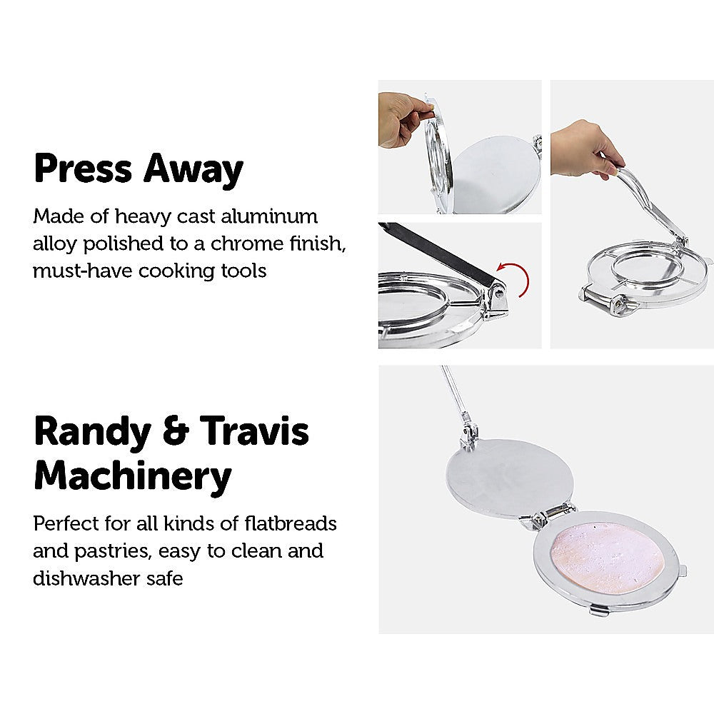 20cm Premium Tortilla Press Flat Bread Maker Taco Roti Chapati Health Food Pastry