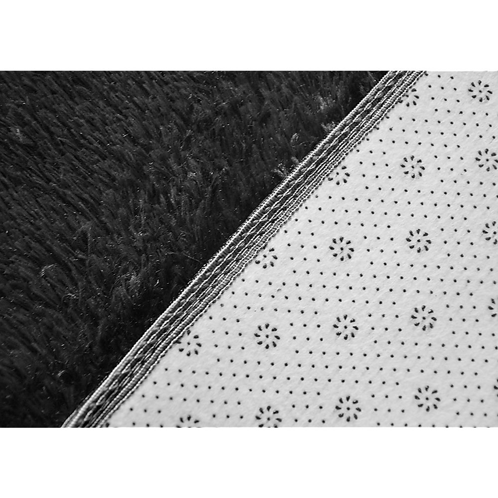 200x140cm Floor Rugs Large Shaggy Rug Area Carpet Bedroom Living Room Mat - Black