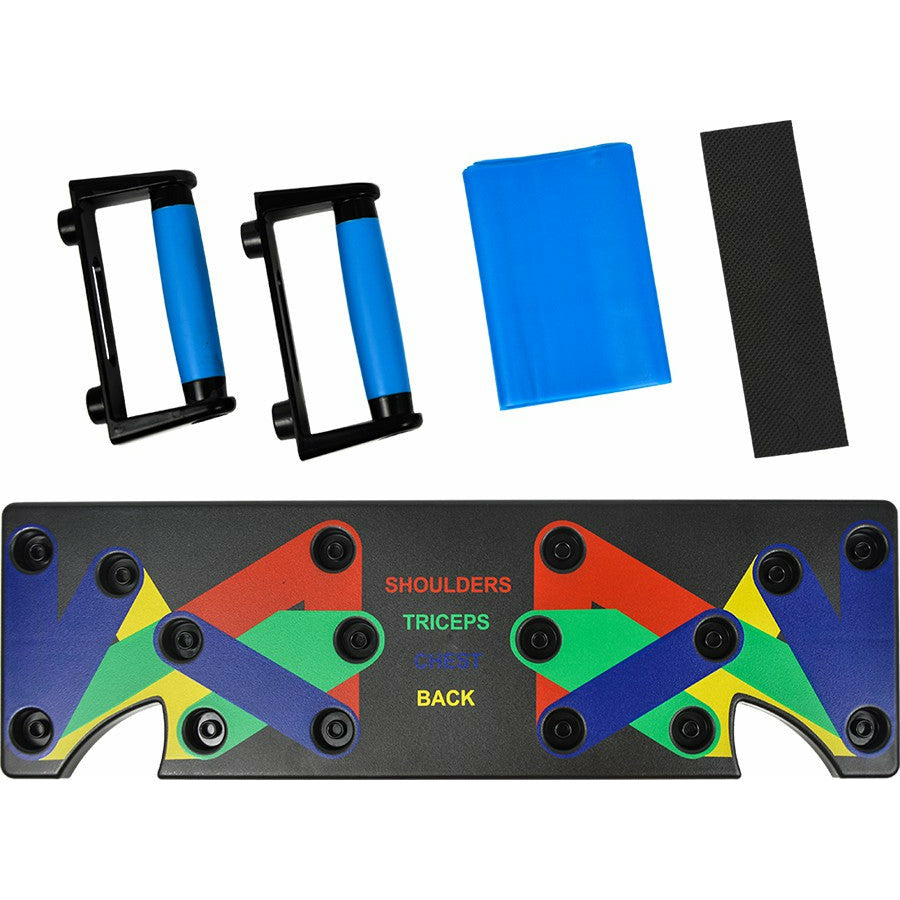 9 in 1 Push Up Board Yoga Bands Fitness Workout Train Gym Exercise Pushup Stand