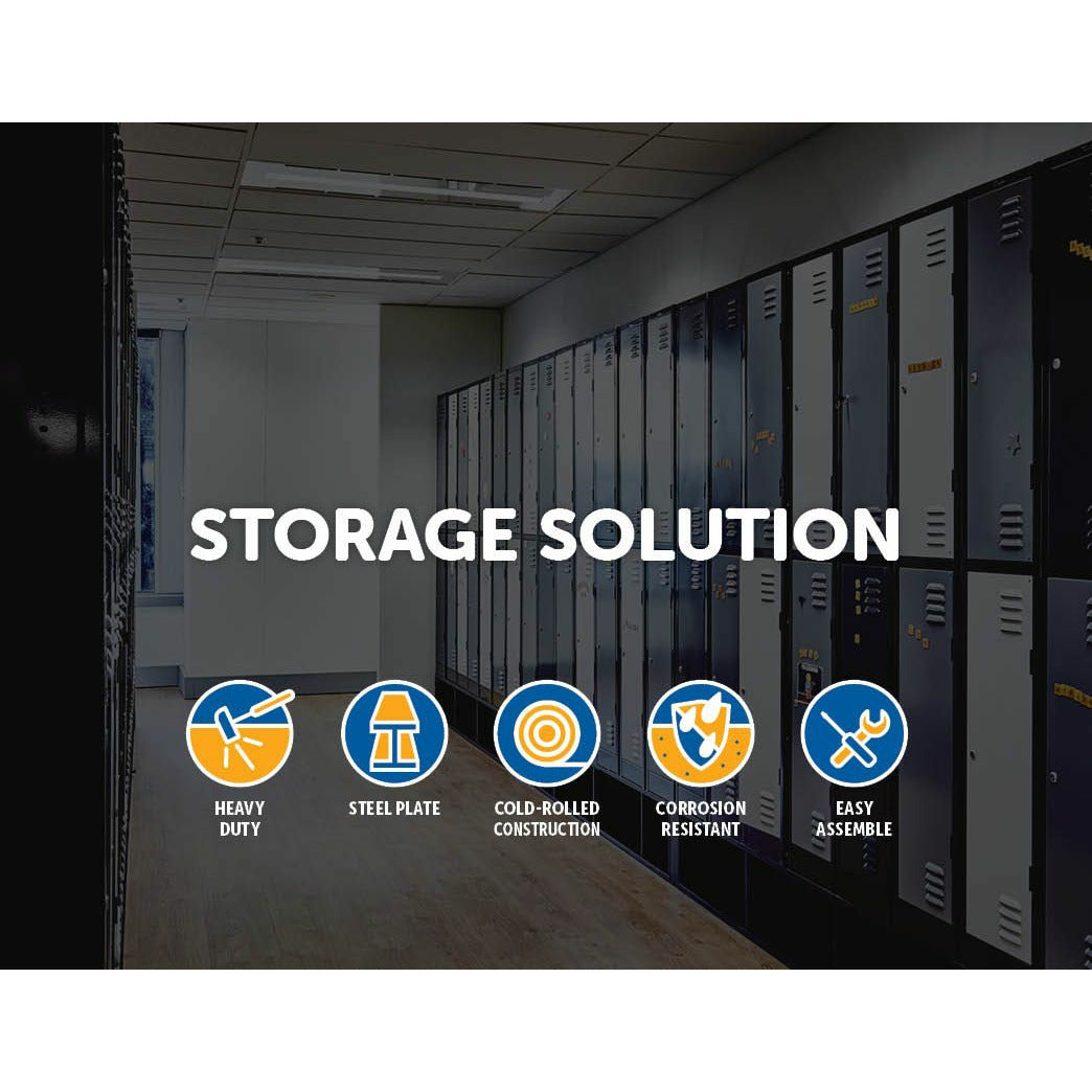 2-Door Vertical Locker for Office Gym Shed School Home Storage