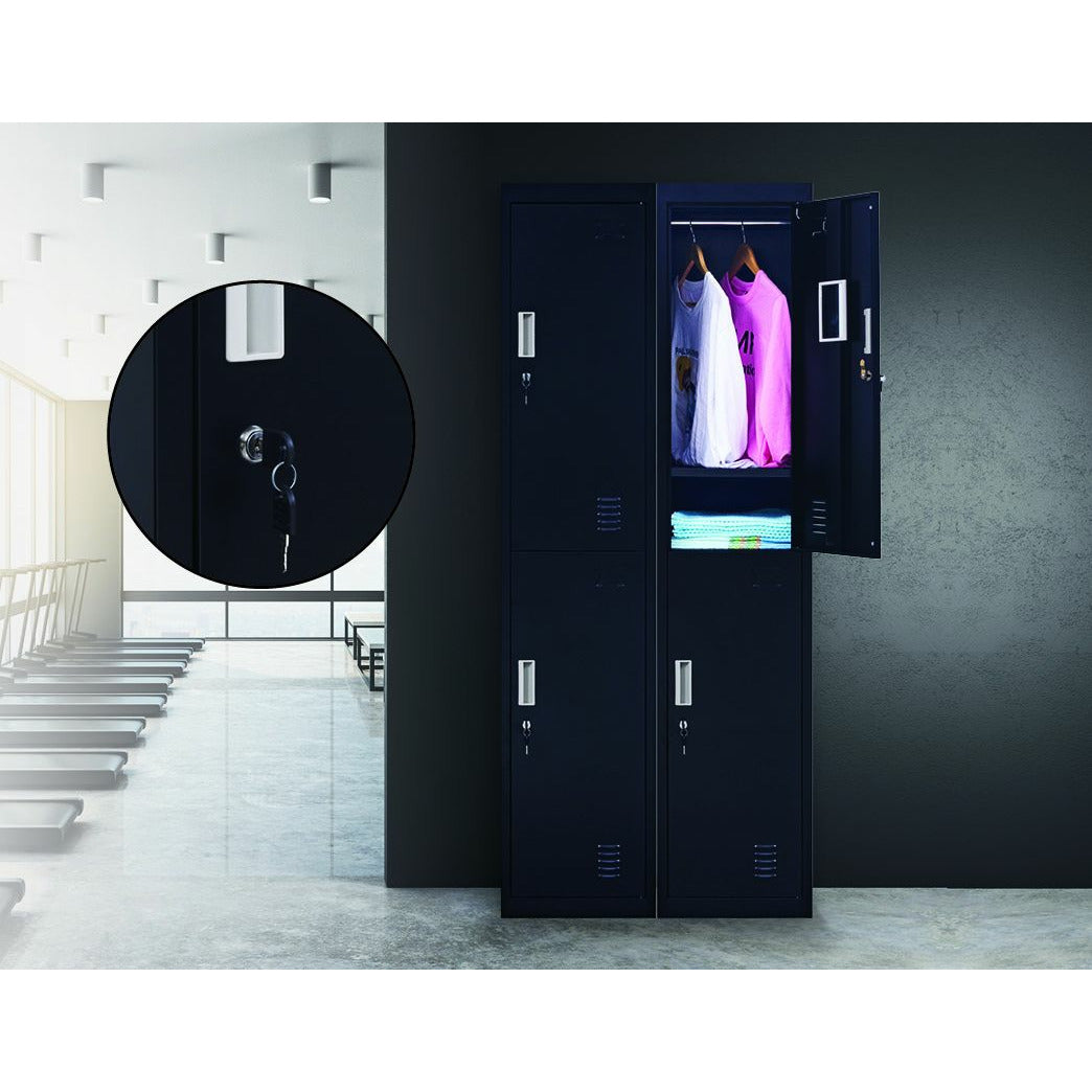 2-Door Vertical Locker for Office Gym Shed School Home Storage