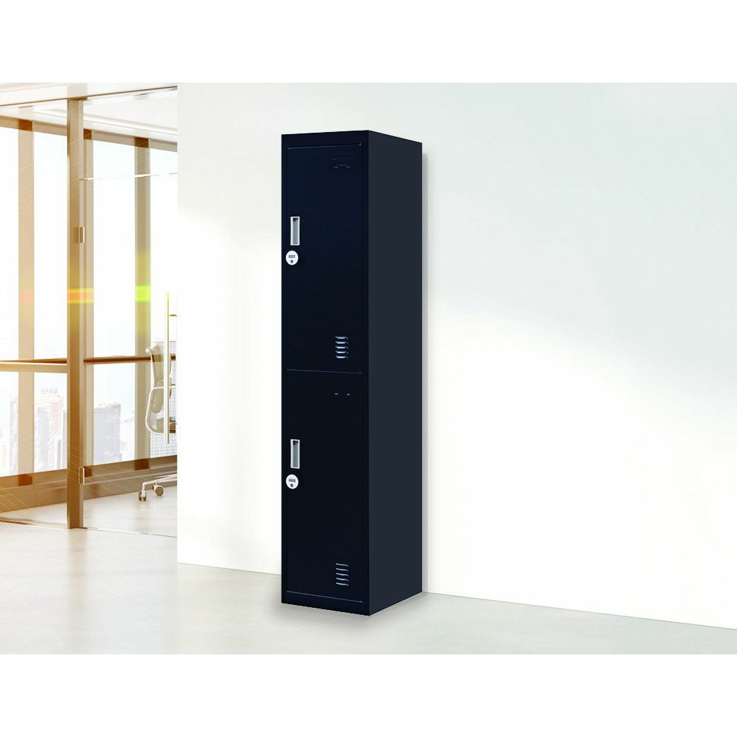 2-Door Vertical Locker for Office Gym Shed School Home Storage