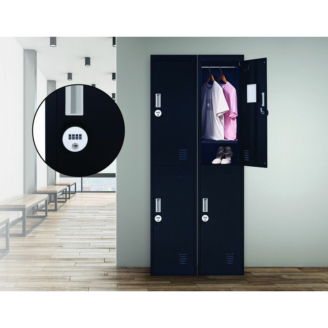 2-Door Vertical Locker for Office Gym Shed School Home Storage