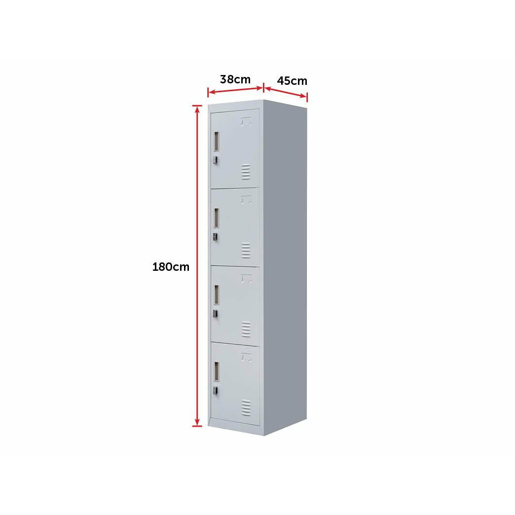 4-Door Vertical Locker for Office Gym Shed School Home Storage