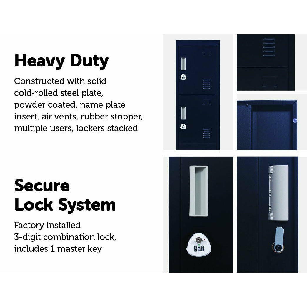 4-Door Vertical Locker for Office Gym Shed School Home Storage