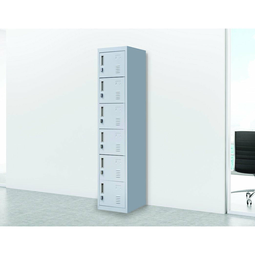 6-Door Locker for Office Gym Shed School Home Storage