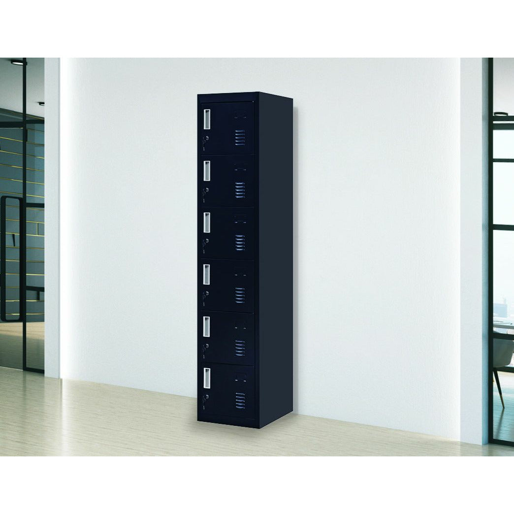 6-Door Locker for Office Gym Shed School Home Storage