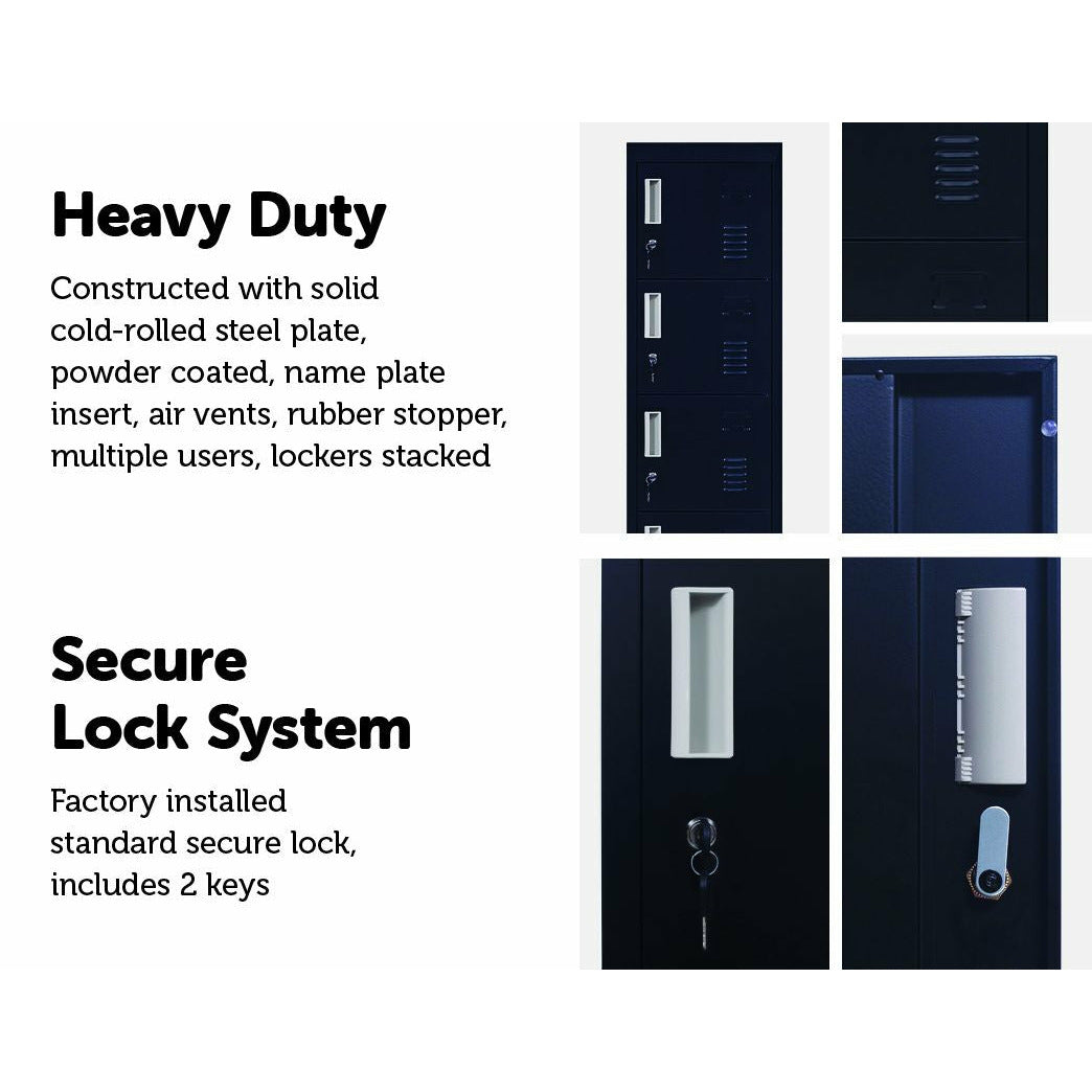 6-Door Locker for Office Gym Shed School Home Storage