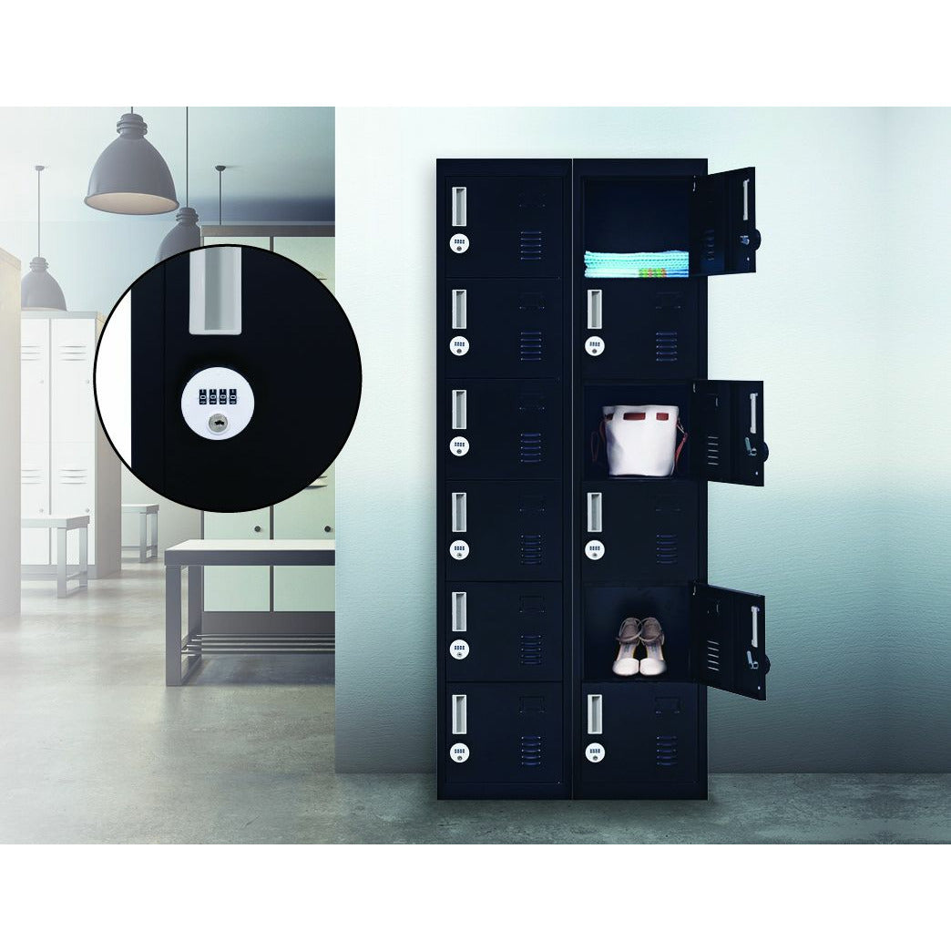 6-Door Locker for Office Gym Shed School Home Storage