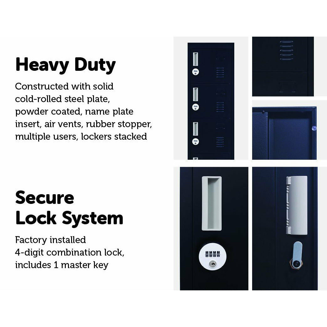 6-Door Locker for Office Gym Shed School Home Storage