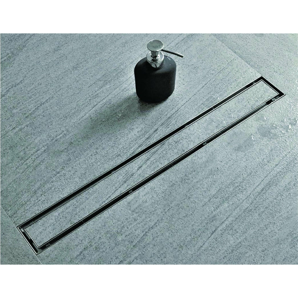 800mm Tile Insert Shower Bathroom Stainless Steel Grate Drain w/Centre outlet Floor Waste