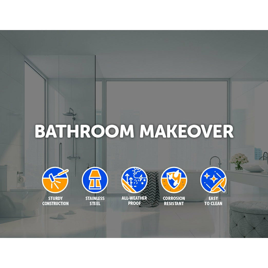 800mm Tile Insert Shower Bathroom Stainless Steel Grate Drain w/Centre outlet Floor Waste